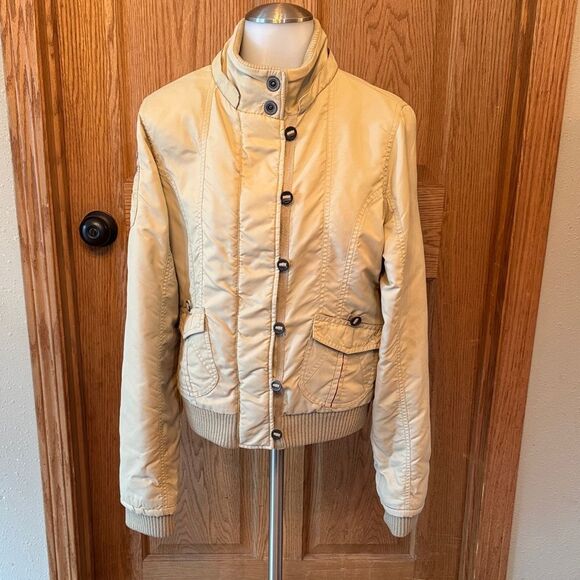 BILLABONG Vintage Y2K Tan/Hot Pink Bomber Jacket - Picture 2 of 14